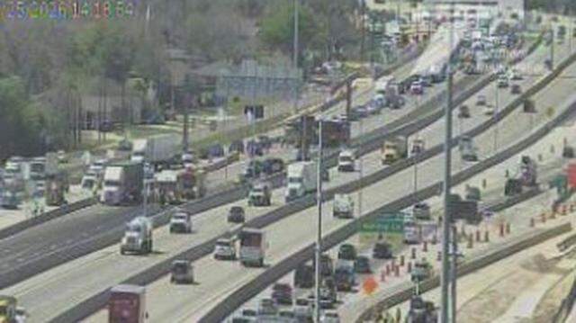 A minor crash involving a fuel spill closed down the eastbound side of Highway 820 in North Richland Hills, Texas, on Wednesday, March 25, 2026. A minor crash involving a fuel spill closed down the eastbound side of Highway 820 in North Richland Hills, Texas, on Wednesday, March 25, 2026.